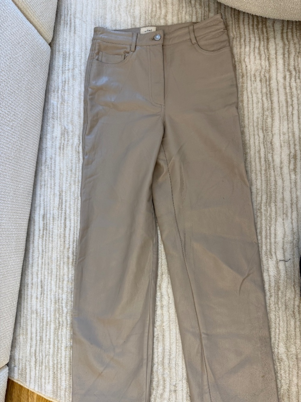 Aritzia Wilfred Taupe Leather Pants | Size 0